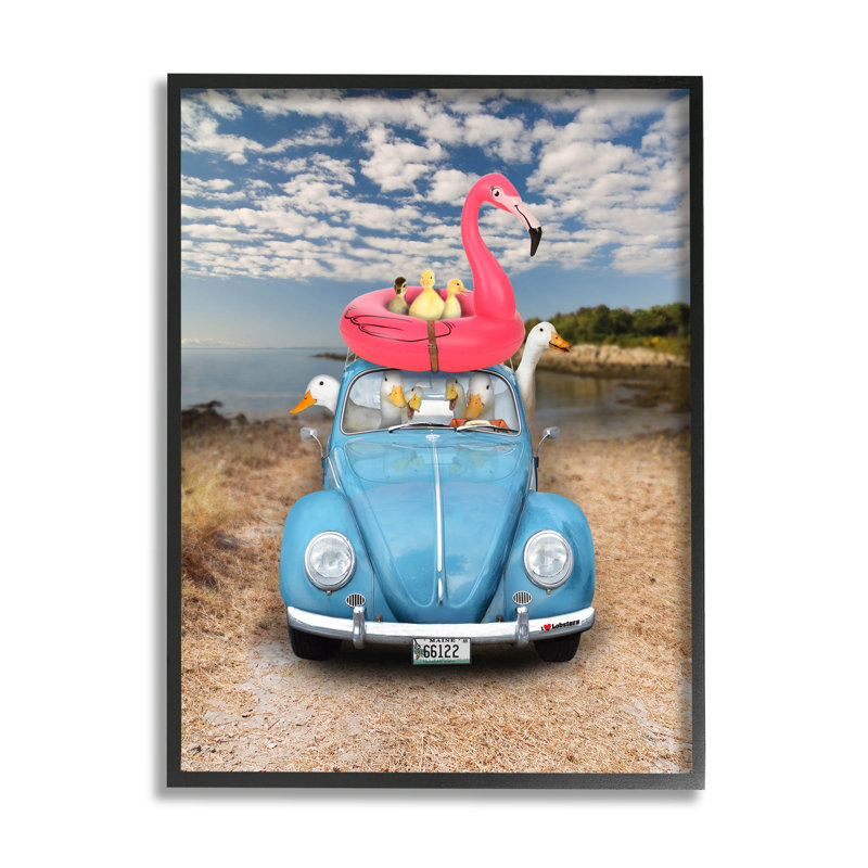 Illustration amusante d'oies giclées par John Hovenstine, Giclée encadrée noir minuit, H 14 po x l 11 po x P 1,5 po