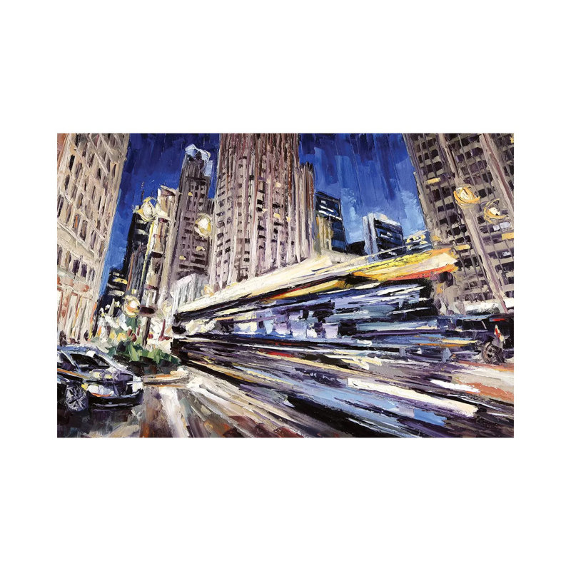 Michigan Ave Above Water St by Roger Disney - Wrapped Canvas Gallery-Wrapped Canvas Giclée