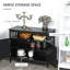 Buffet buffet, armoire de bar moderne avec tablette à 2 niveaux et compartiment ouvert