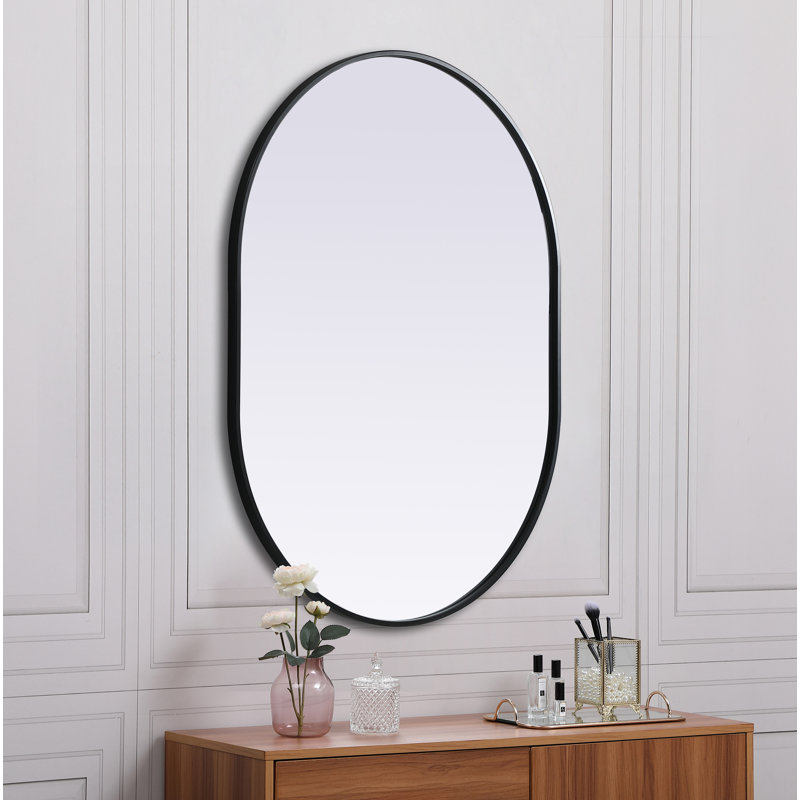 Miroir mural Sabine, Noir, 40 po x 30 po