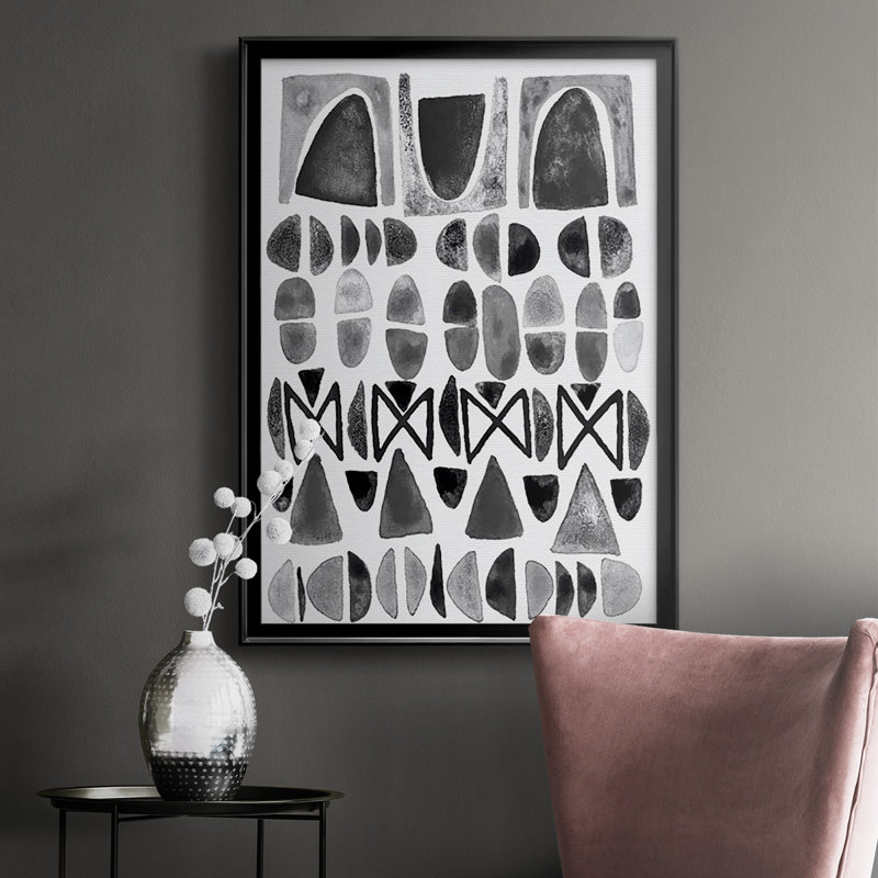 «Gray Arches I», reproduction encadrée de qualité supérieure - prête à être accrochée, Papier avec cadre noir, Pas de tapis