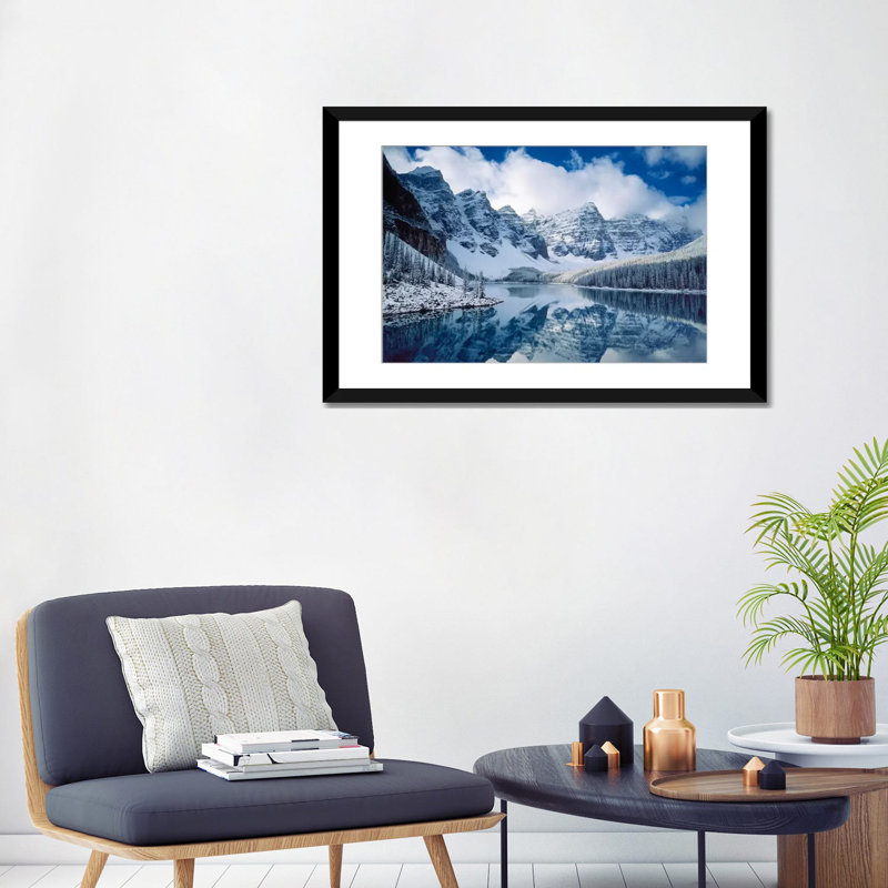 «Moraine Lake», reproduction de photo sur toile tendue, H 18 po x l 26 po x P 1,5 po, Toile tendue, Pas de tapis