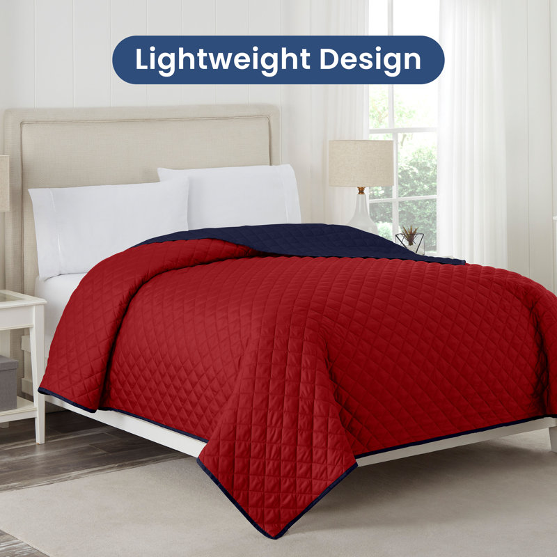 Martex Reversible Coverlet, Full/Queen , Red/Navy
