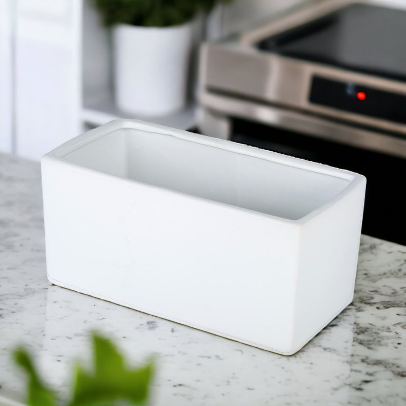 Boîte à fleurs rectangulaire Camarena, Blanc