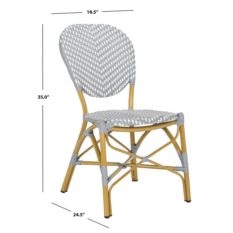 Breakwater Bay Oswaldo Metal Outdoor Stackable Dining Side Chair ...