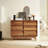 6 Drawer Double Dresser Features Vintage-Style And Bevel Design