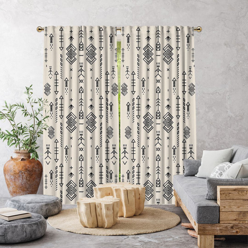 Anjelita Blackout Curtain Single Panel, Ecru, 140cm Width x 225cm Drop