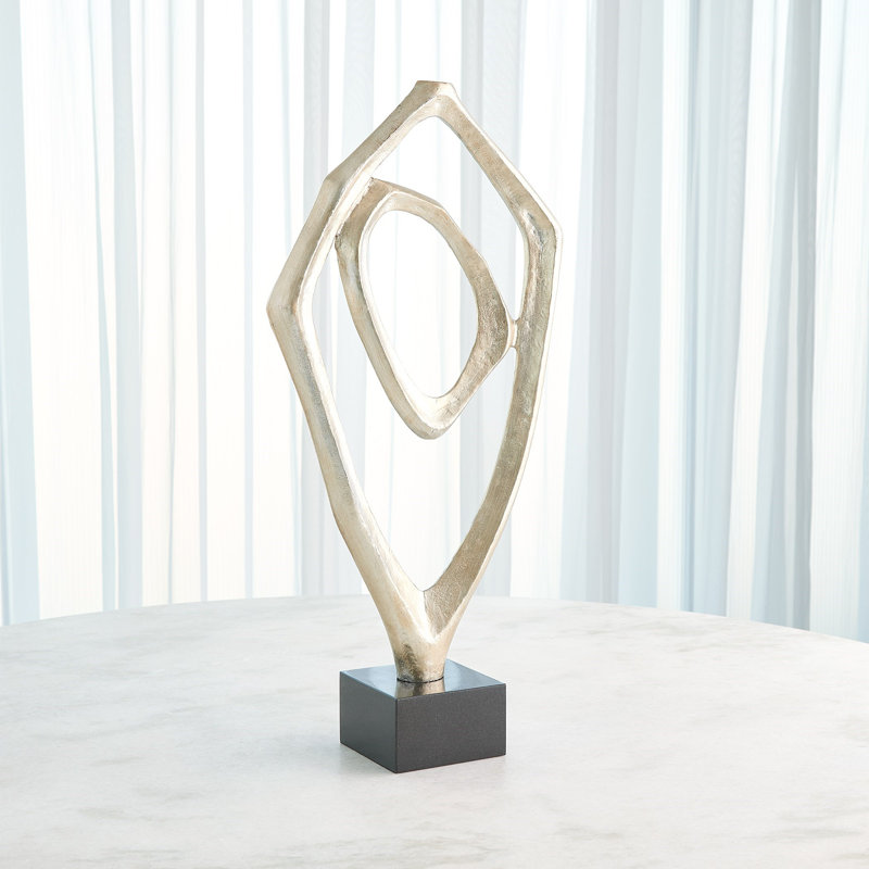 Interplay Sculpture-Bronze, Black/Silver