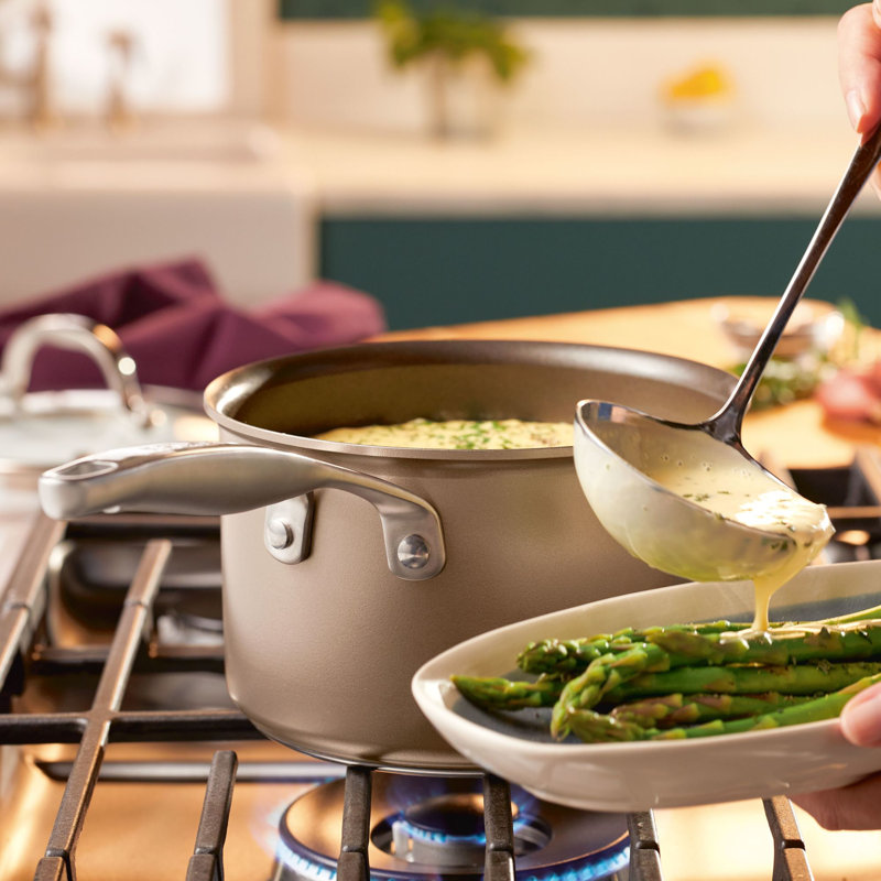 Anolon Ascend Hard Anodized Nonstick Saucepan with Lid, Induction Compatible - 3 Quart