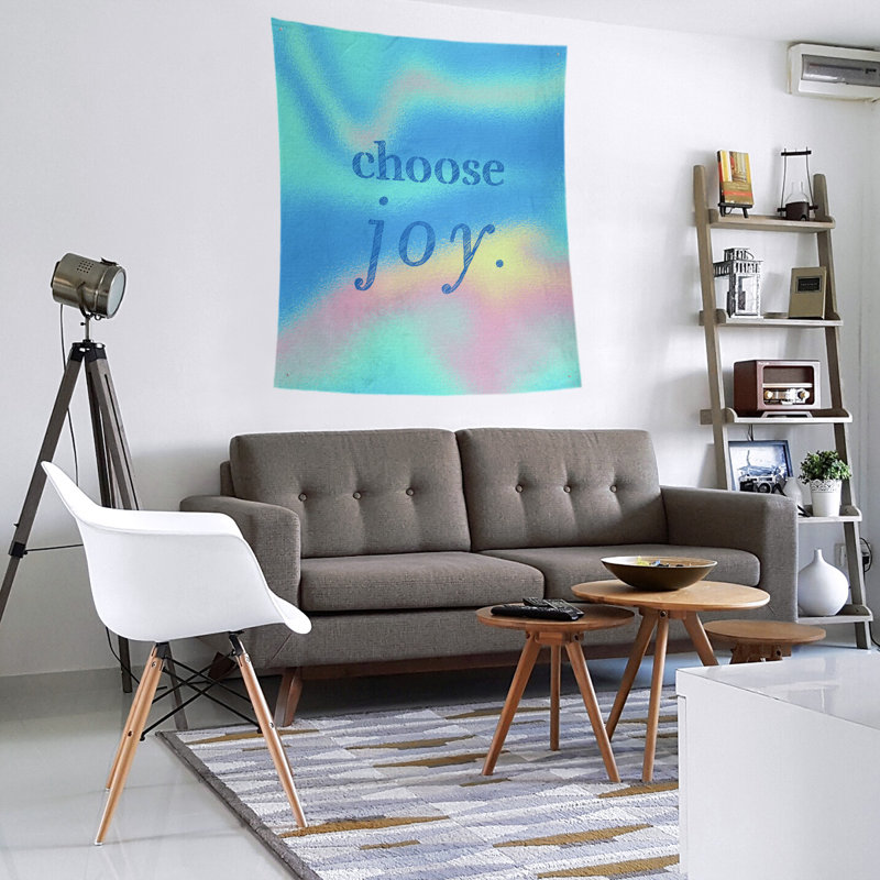 Tapisserie de polyester, choisir la joie citation, H 60 po x l 51 po, Vagues tropicales