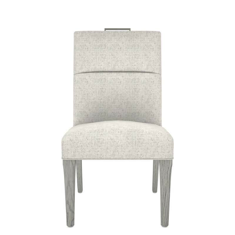 Thom Filicia Home Fabric Tight Back Side Chair, Dove Gray, Tuck Metal