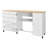 Folding Sewing Table with Charging Station, Storage & Wheels
