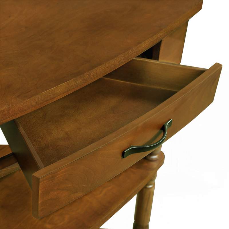 33.8" Triangle Corner Table with Open Shelf