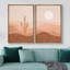 Idea4wall, ensemble d'art mural encadré, cactus, soleil brillant, vallée, paysage, nature sauvage, illustrations, art moderne, bohème, graphique, coloré, chic pour le salon, la chambre à coucher, le bureau-71660173-72651819