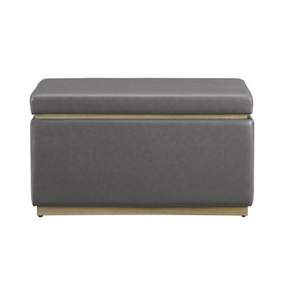 Atreju 32" Wide Faux Leather Rectangle Standard Ottoman with Storage by Latitude Run