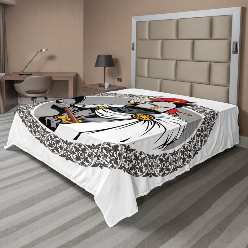 Multicolore Ambesonne, Drap plat pour très grand lit californien