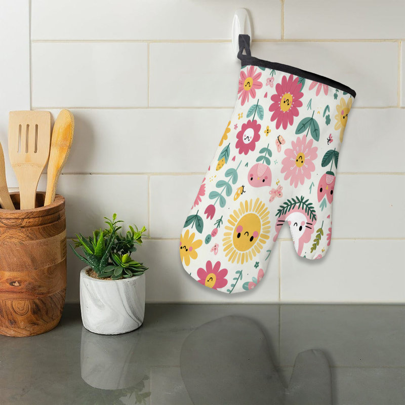 Springtime Blossoms Oven Mitt Cotton Twill