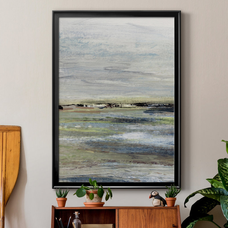 Wetlands I - Peinture sur toile encadrée, Cadre noir, H 22,5 po x l 30,5 po x P 1,5 po