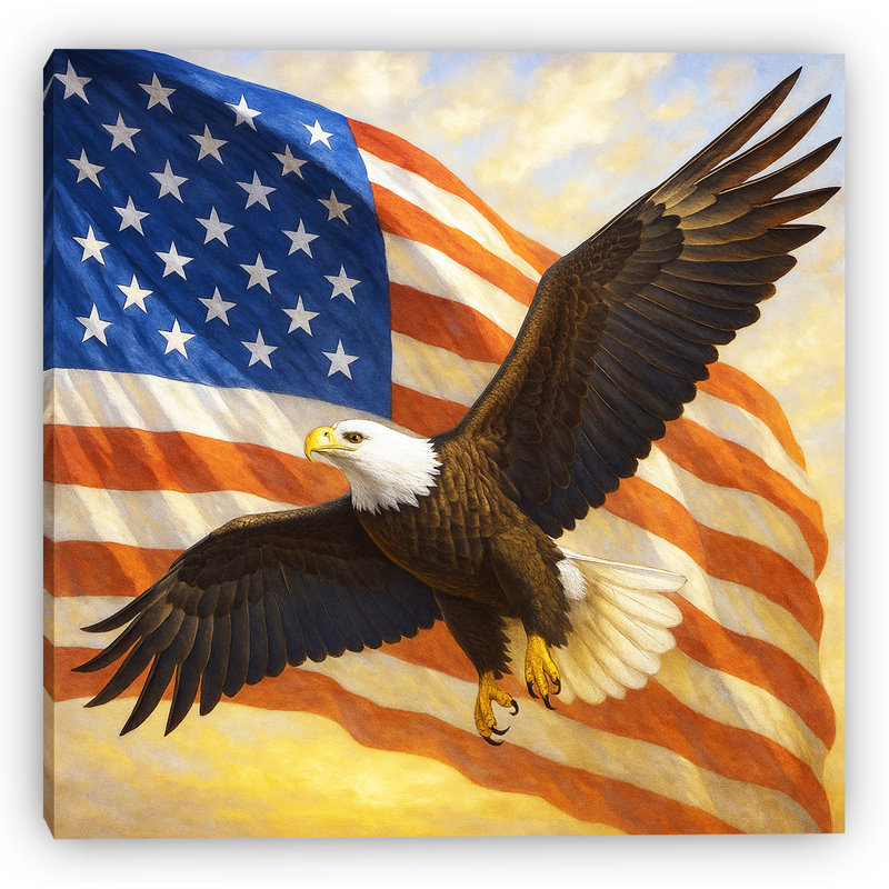 Toile patriotique American Eagle in Flight, H 40 po x l 40 po