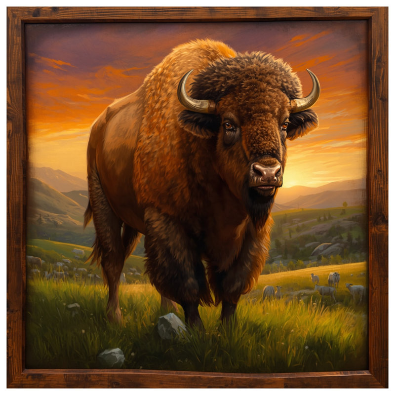 Rideaux de douche Bison In Grassland, 70in W x 93in H
