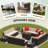 15-Piece 12-Person PE Rattan Outdoor Conversation Set with Fire Pit -790116343