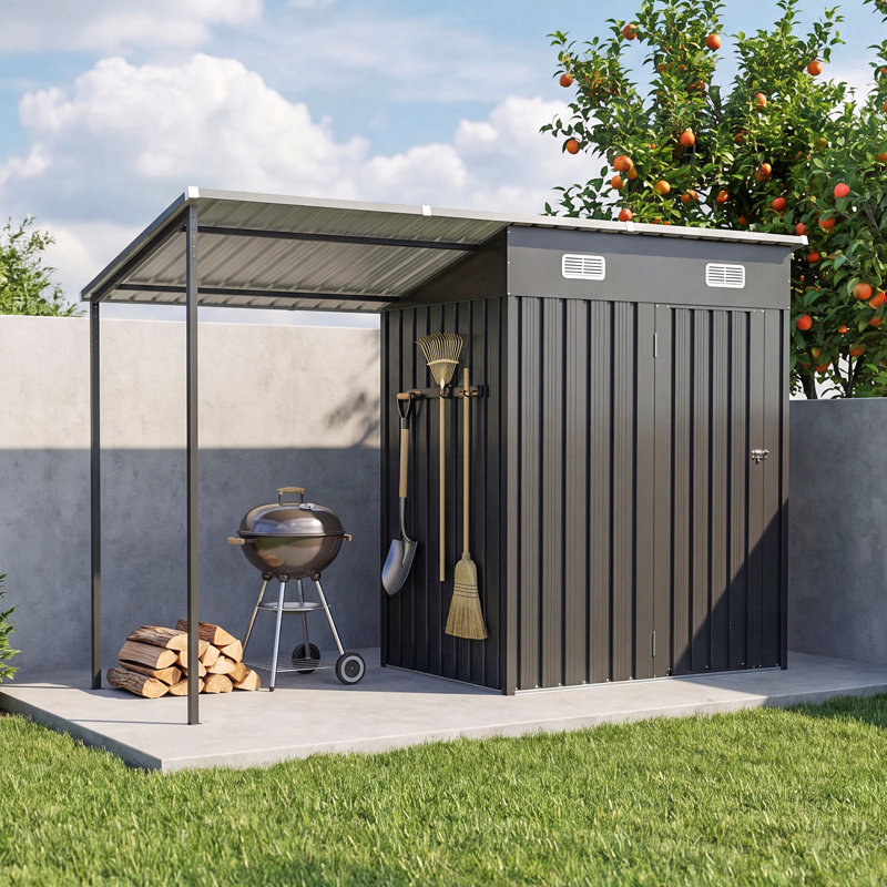 Outdoor Storage Shed & Hardtop Gazebo Combo