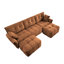 Ensemble de canapé 3 places avec repose-pieds et coussins décoratifs, structure robuste en bois massif en élégant tissu chenille texturé, parfait pour les salons, les salons, les bureaux ou les hôtels en orange brûlé-2070704634