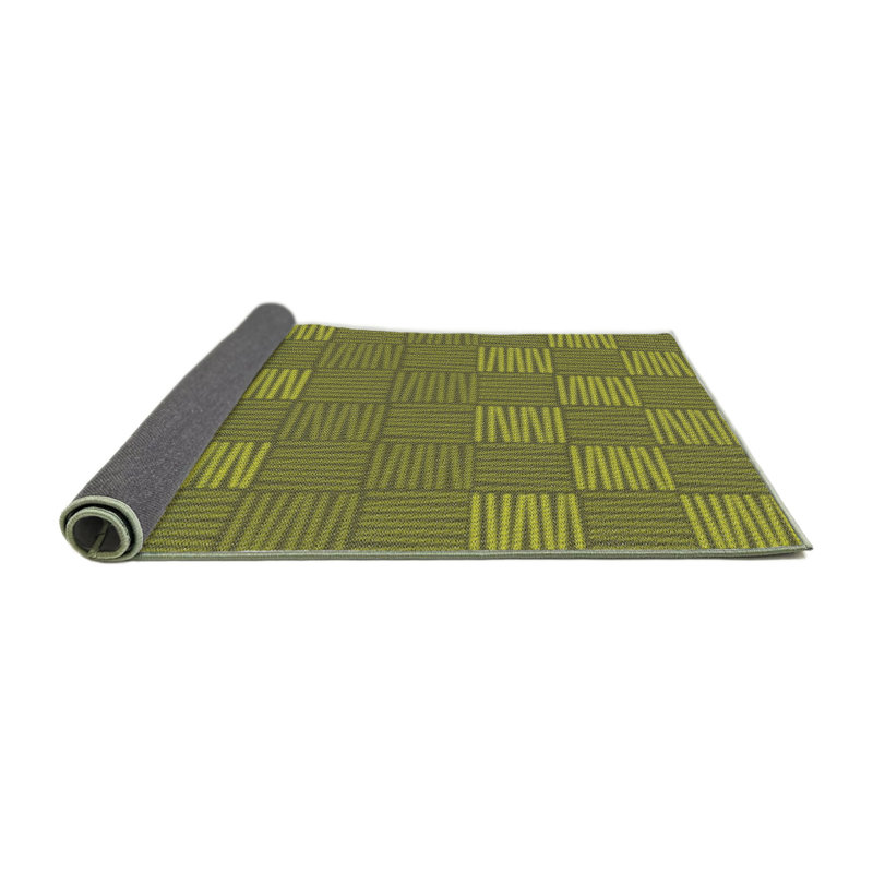 Tapis à motif géométrique vert, Carré 8 pi