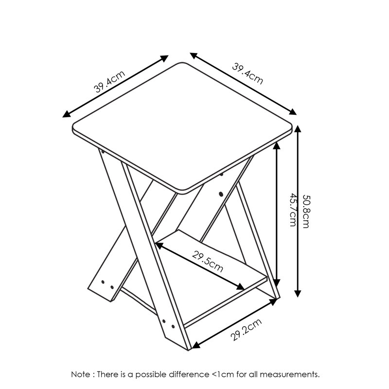 Artesian Cross Legs End Table, French Oak