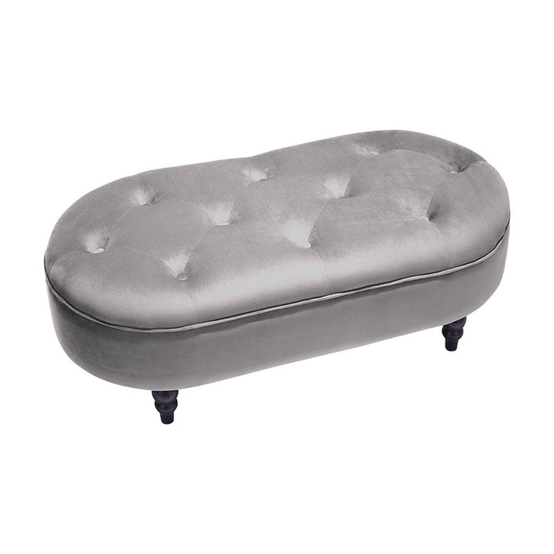 Rohit 100cm Wide Velvet No Pattern Footstool Ottoman with Storage