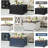 Farmhouse Coffee Table With Hidden Storage Organizer, Modern Square Large Center Table, Wood Farm House Low Navy Blue Living Room Tables With Hinged Lift Top For Home, Office-1874446997