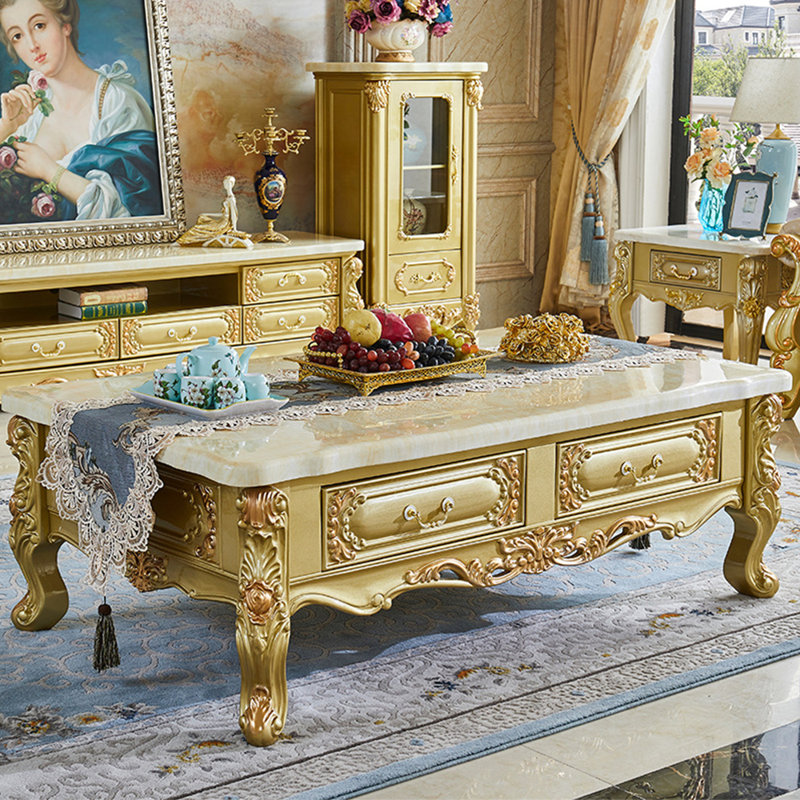 Table basse European Luxury, H 20,47 po x L 59,06 po x l 35,43 po