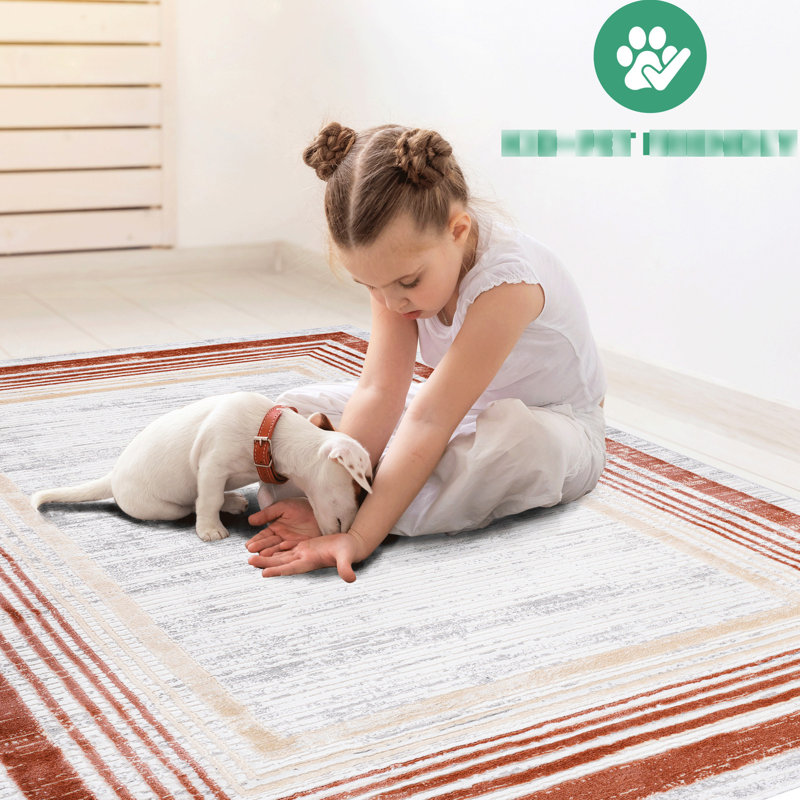 5x7 Area Rug In Brown// - Non-shedding, Stain , Perfect For Dorm Room, Bedroom, Living Room Stylish Brown//, Entryway