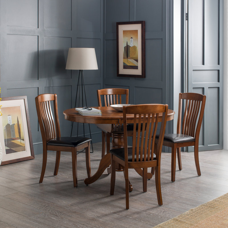 Cromwell 46cm H Upholstered Slat Back Side Chair in Brown