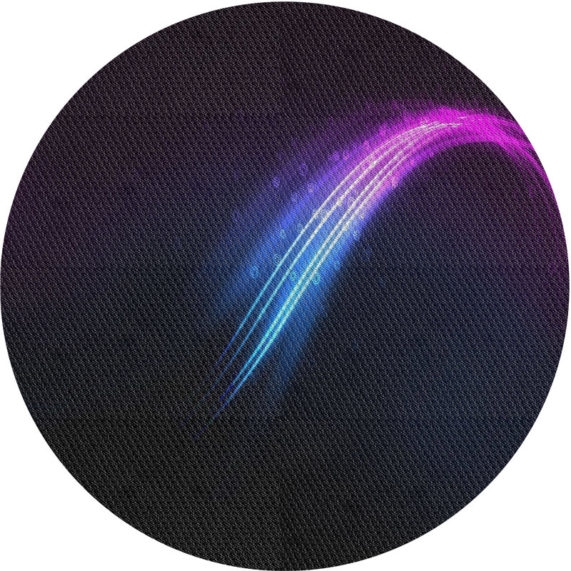 Tapis bleu marine/rose/noir à motifs Chelmscote, Rond 4 pi