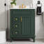 Meuble-lavabo 24 po avec lavabo en céramique, armoire verte d'inspiration française, 2 tiroirs et tablette réglable pour espaces compacts-1013975501