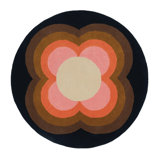 Hand Tufted Wool Area Rug in Black/Pink/Brown