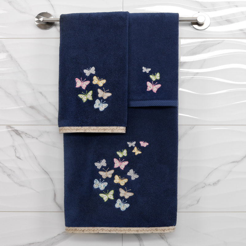Ensemble de serviettes 100% coton turc, Marin, Ensemble de serviettes 4 pièces
