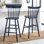 Tabouret de bar et de comptoir en bois massif Stacee