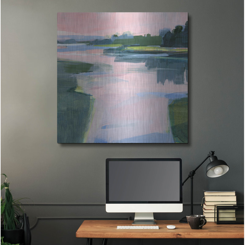  «Little Harbor View» par Kathleen Robbins, art mural en métal, 36 po x 36 po, H 36 po x l 36 po