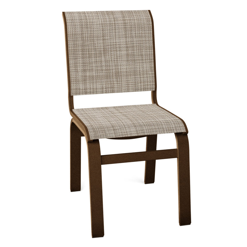 Chaise d'appoint de salle à manger Hiraku, Bristol taupe Sunbrella®, Kona texturé