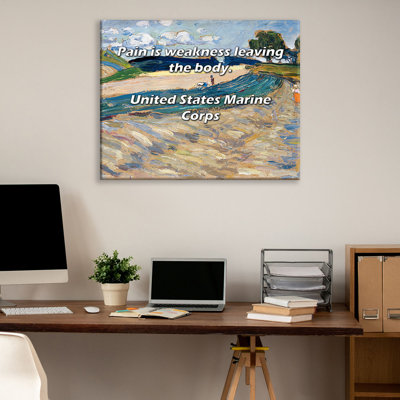 Astoria Grand Gallery Wrapped Canvas By United States Marine Corps: "Pain is weakness leaving the bod