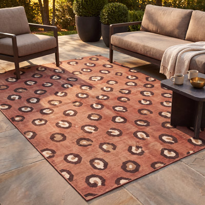 Tapis imprimé animalier Sunlight, motif orange, marron, or et ivoire, antidérapant, à poils courts, adapté à l'intérieur et à l'extérieur, idéal pour le salon, la chambre, la salle à manger, l'entrée, le corridor, le bureau, motif léopard à rosettes, rouille et beige, pour la cuisine, idéal pour les zones de passage intensif, facile à nettoyer et lavable.