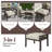 Set Of 2 All-Weather 26” Width Metal Ottomans, Black Frame With Gray Cushions-1157180128