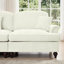 Quatre sièges en chenille blanche beige, avec accoudoirs évasés, jupes amovibles et coussin décoratif mobile avec tissu chenille, dossier à coussin incurvé, pour différentes configurations-121368844