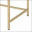 Bureau, bureau contemporain blanc brillant avec 2 tiroirs Base en métal doré | Blanc | Bois synthétique
