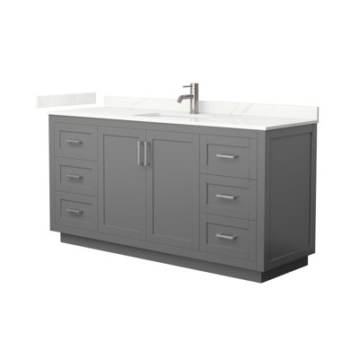 Miranda 66" Freestanding Single Bathroom Vanity with Quartz Top