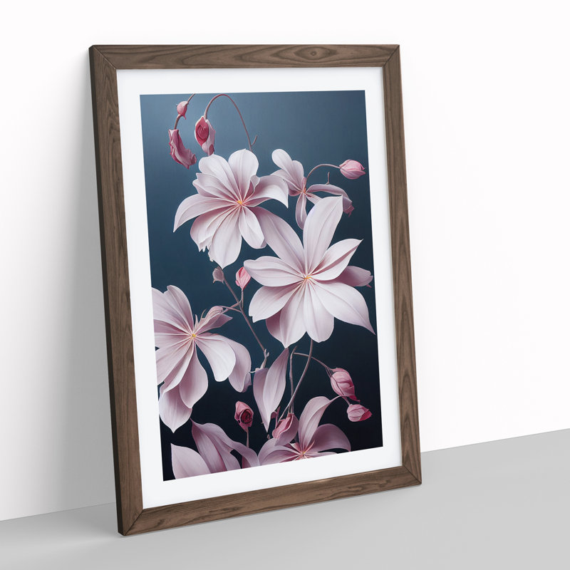 The Flowers - Single Picture Frame Print, 64cm H x 46cm W x 2cm D, Walnut