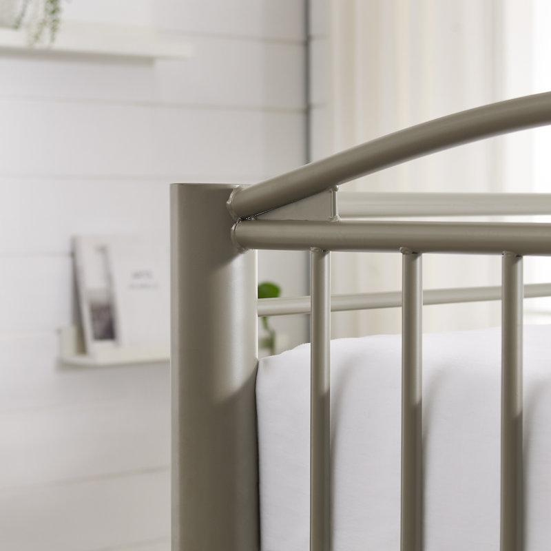 Leonel Heavy Duty Metal Bunk Bed, Twin over Twin, Pewter