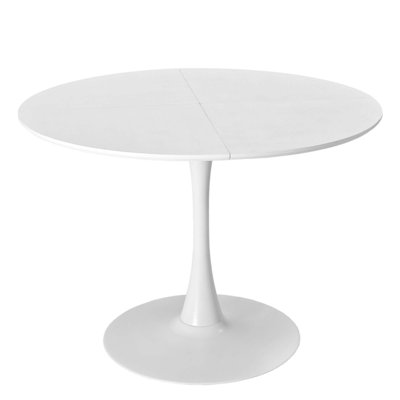 Table de salle à manger ronde moderne, quatre plateaux de table patchwork avec base en métal